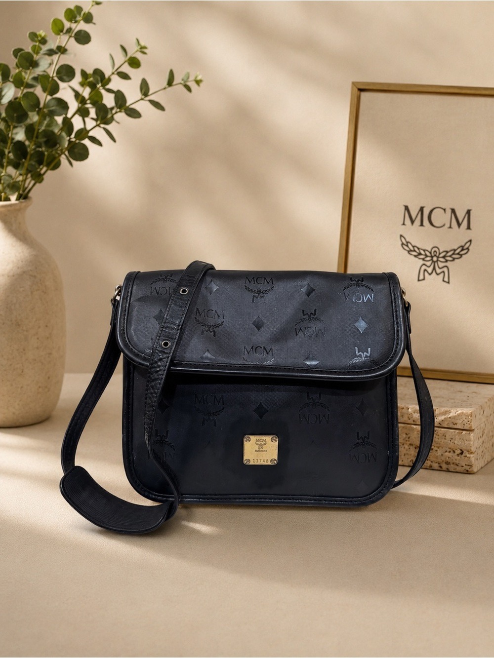 MCM Vinyl Vintage Crossbody Bag COA made in Germany